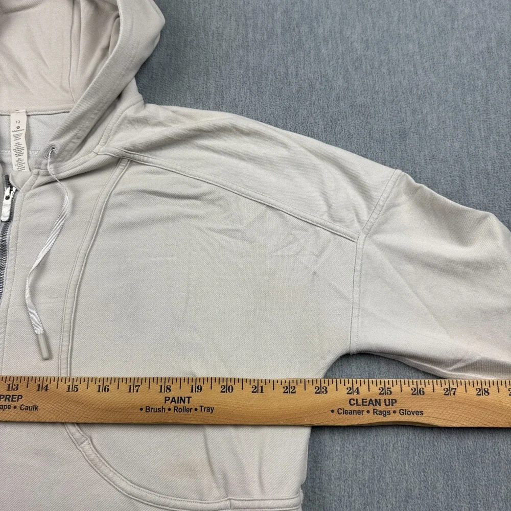 Lululemon Next Move Jacket‎ Hoodie Womens 12 Beige Full Zip Sweatshirt W4APOS